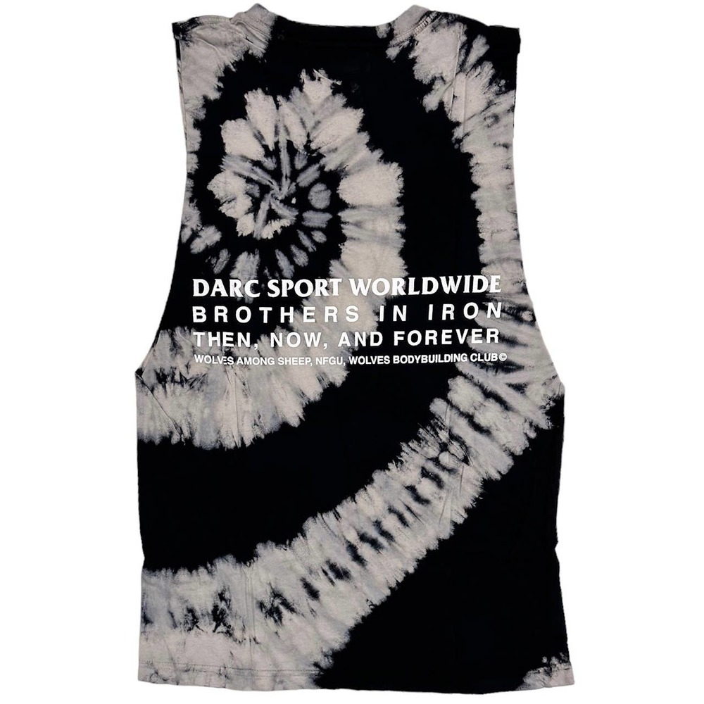 Darc Sport Men's Brothers In Iron Tie Dye Muscle Tank Top Tee T-Shirt in Black